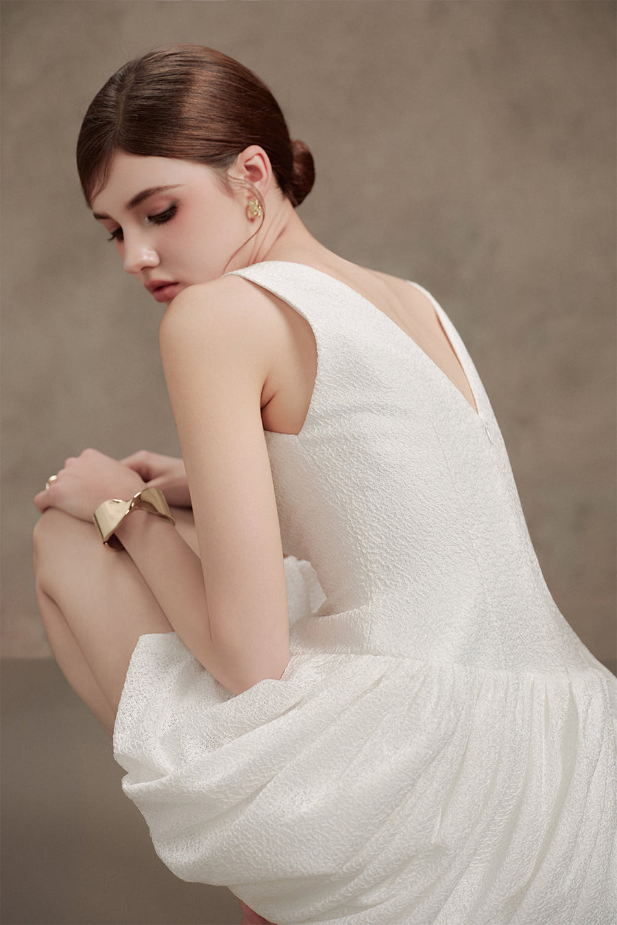 Bunny Bubble/Balloon Boat Neck Lace Mini Dress 4