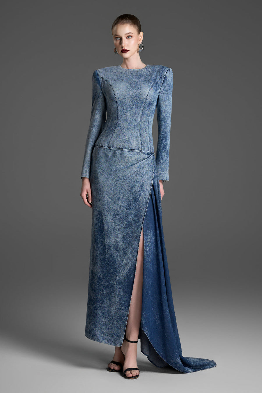 Danica Round Neck Draped Maxi Dress 1