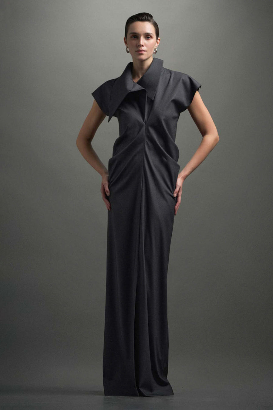 Ursula High Neck Draped Maxi Dress 1