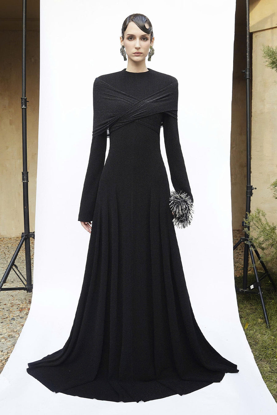Delphi II High Neck Draped Maxi Dress 7