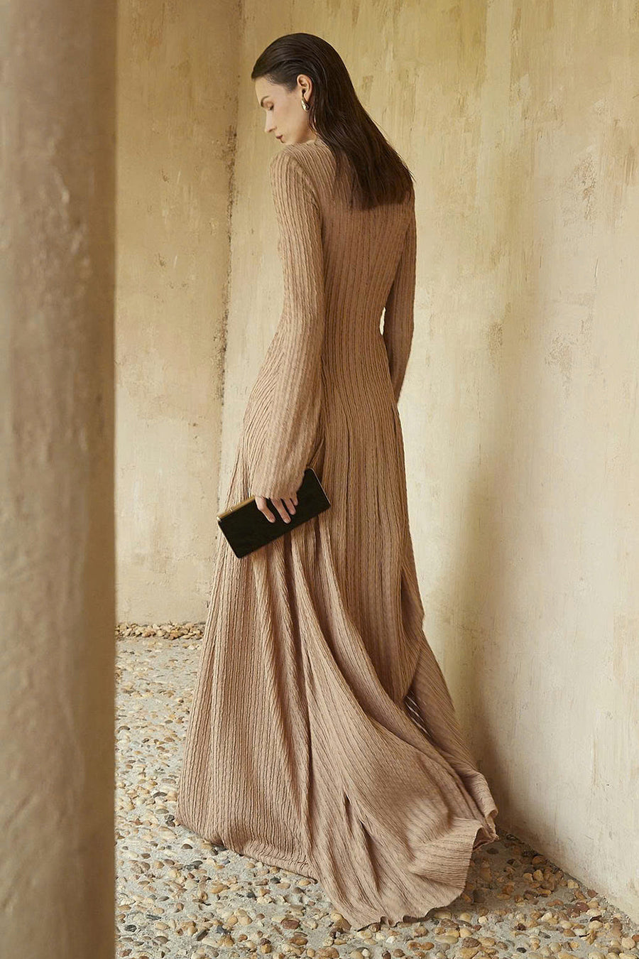 Delphi I Mock Neck Button Maxi Dress 4