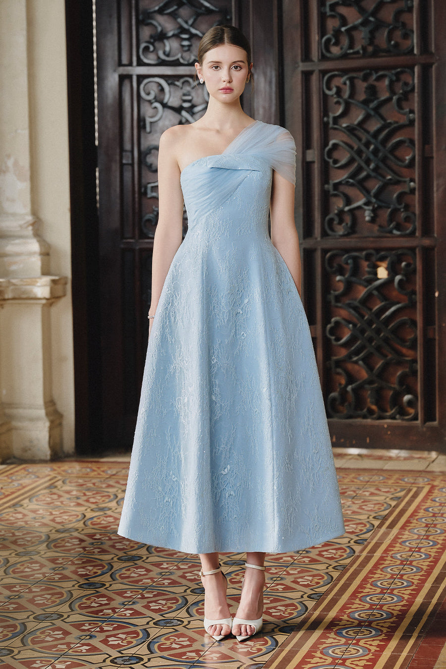 Delphine One Shoulder Midi Dress 1