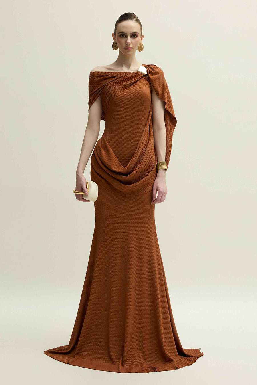Devon Off-Shoulder Draped Maxi Dress