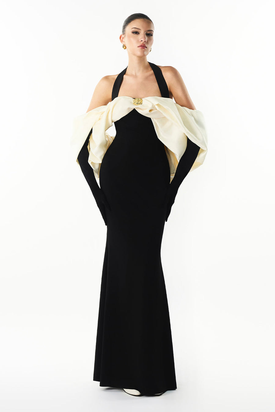 Divora Halter Draped Maxi Dress 4