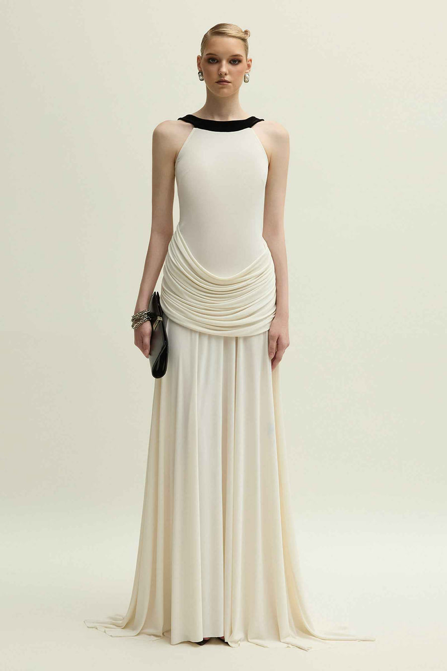 Dorset Halter Draped Maxi Dress