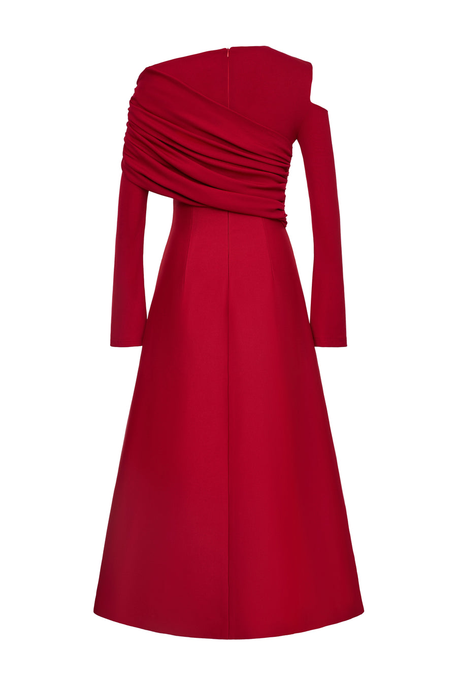 Luminous A-line Asymmetric Shoulder Jersey Maxi Dress 5