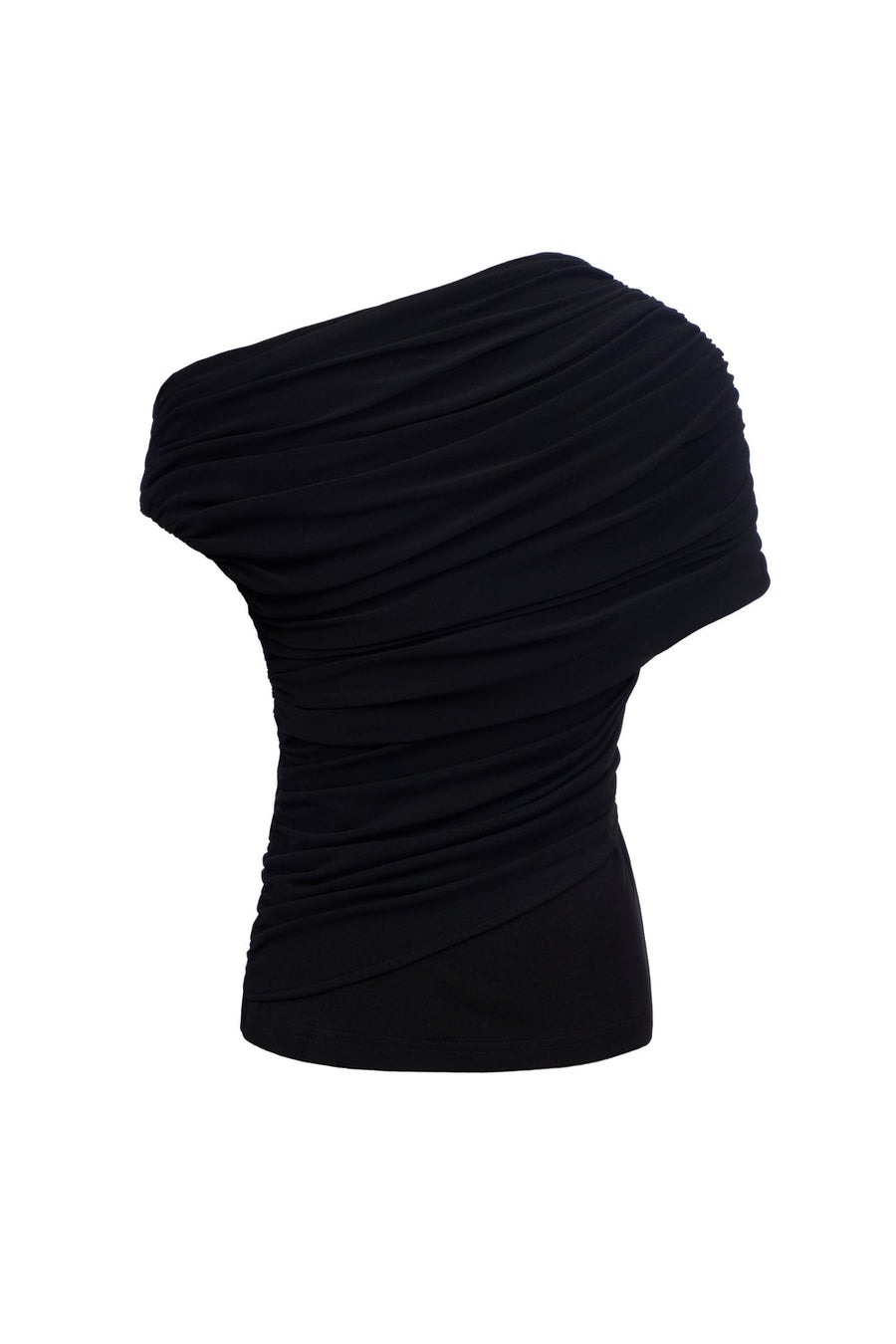 Enya Asymmetric Neck Gathering Top 2