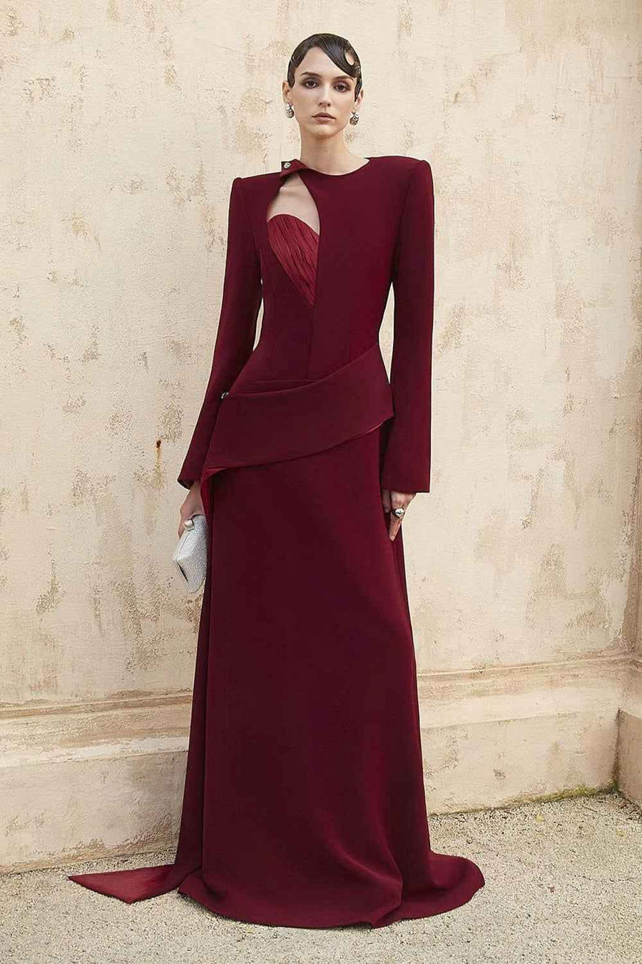 Elenor II Sheath Draped Maxi Dress
