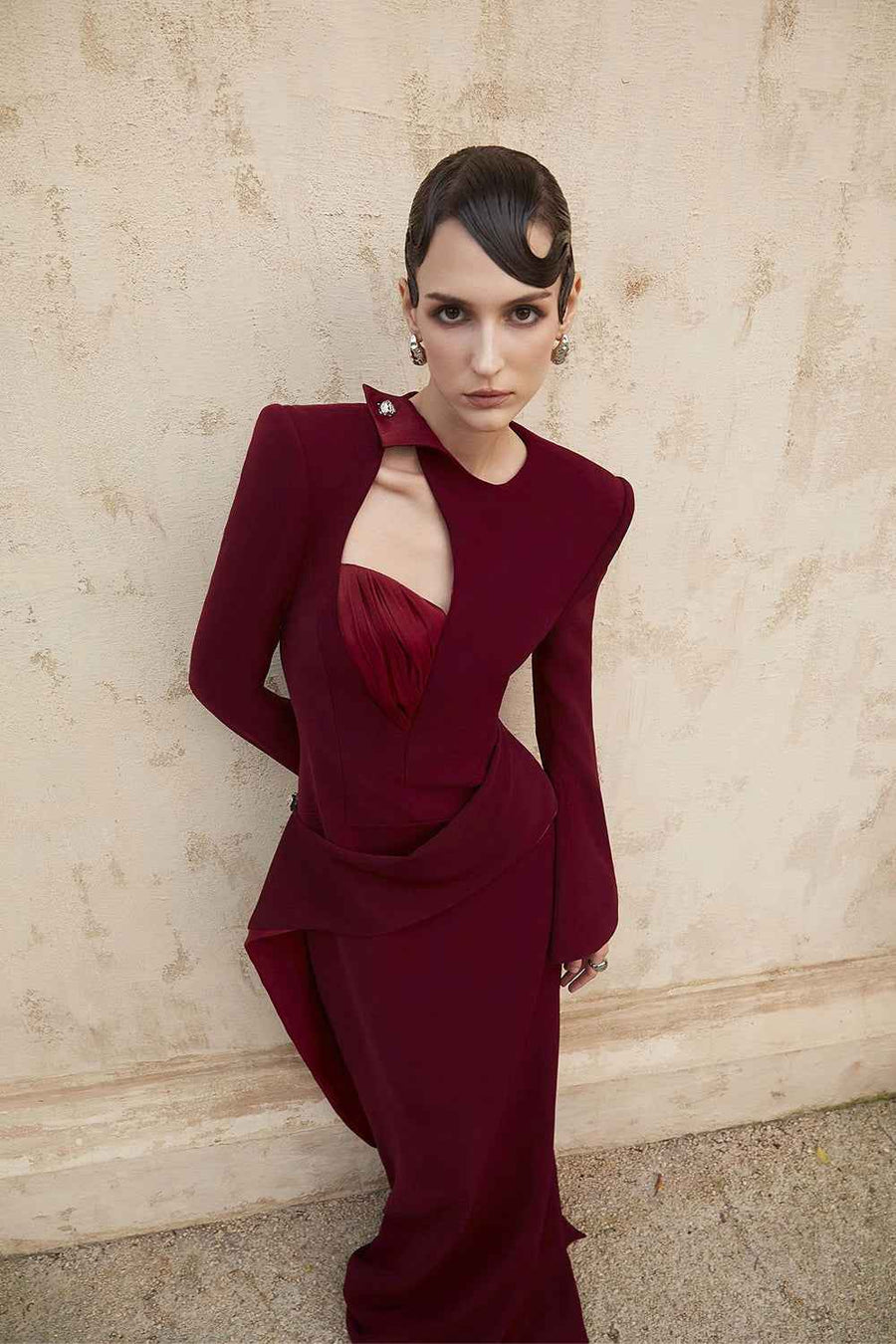 Elenor II Sheath Draped Maxi Dress