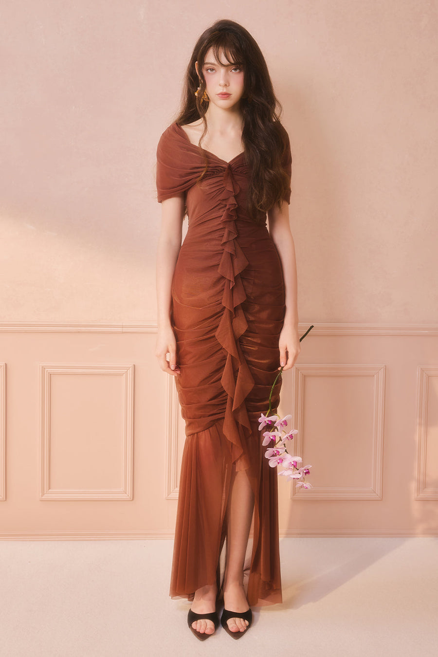 Estelle Ruched Maxi Dress 2