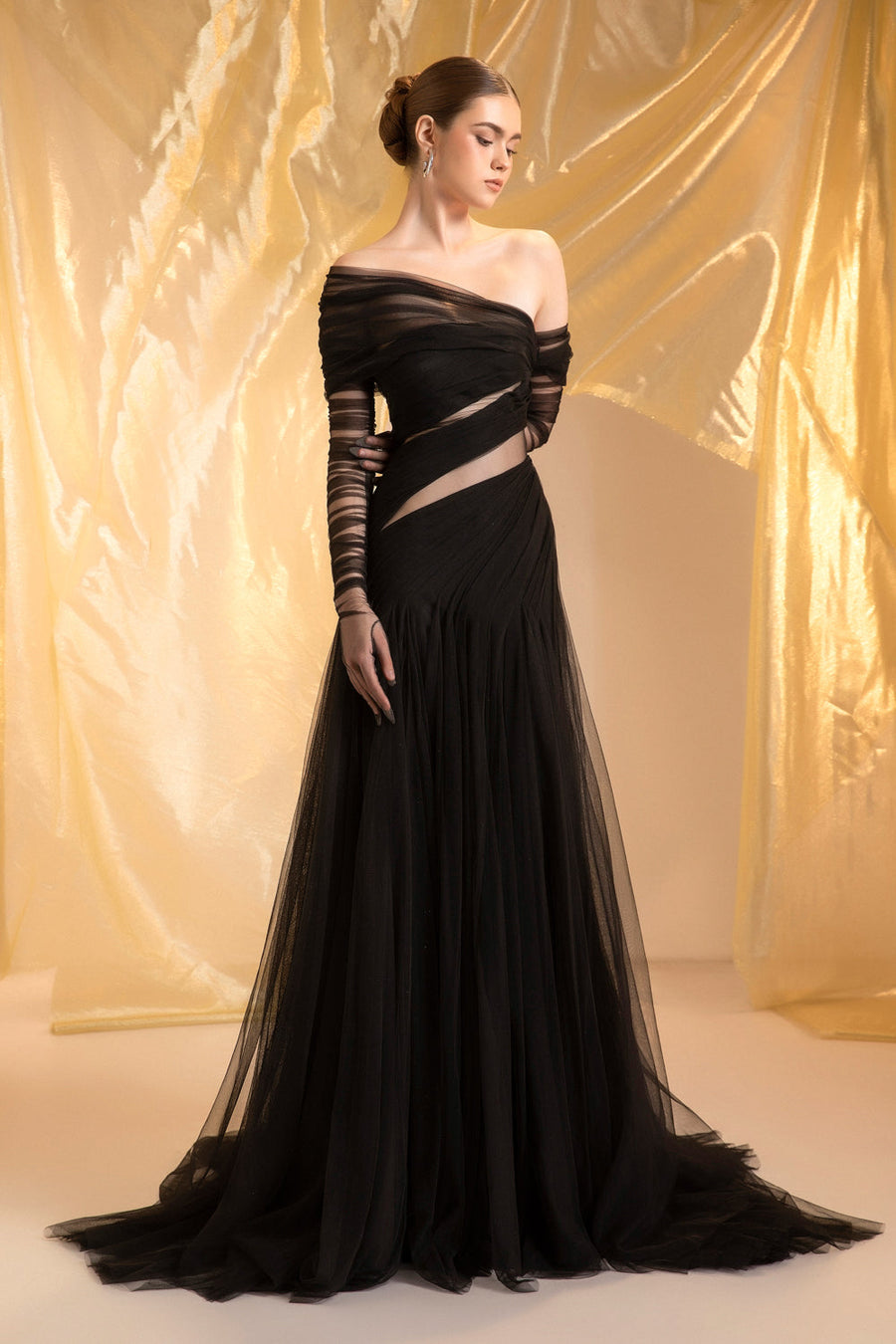Ethereal One Shoulder Draped Maxi Dress 4
