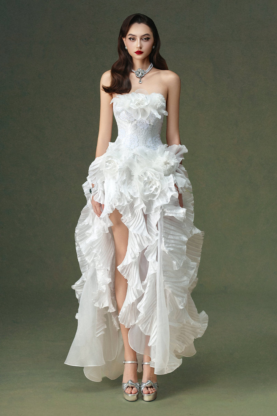 Everbloom Asymmetric Ruffle Maxi Dress 1