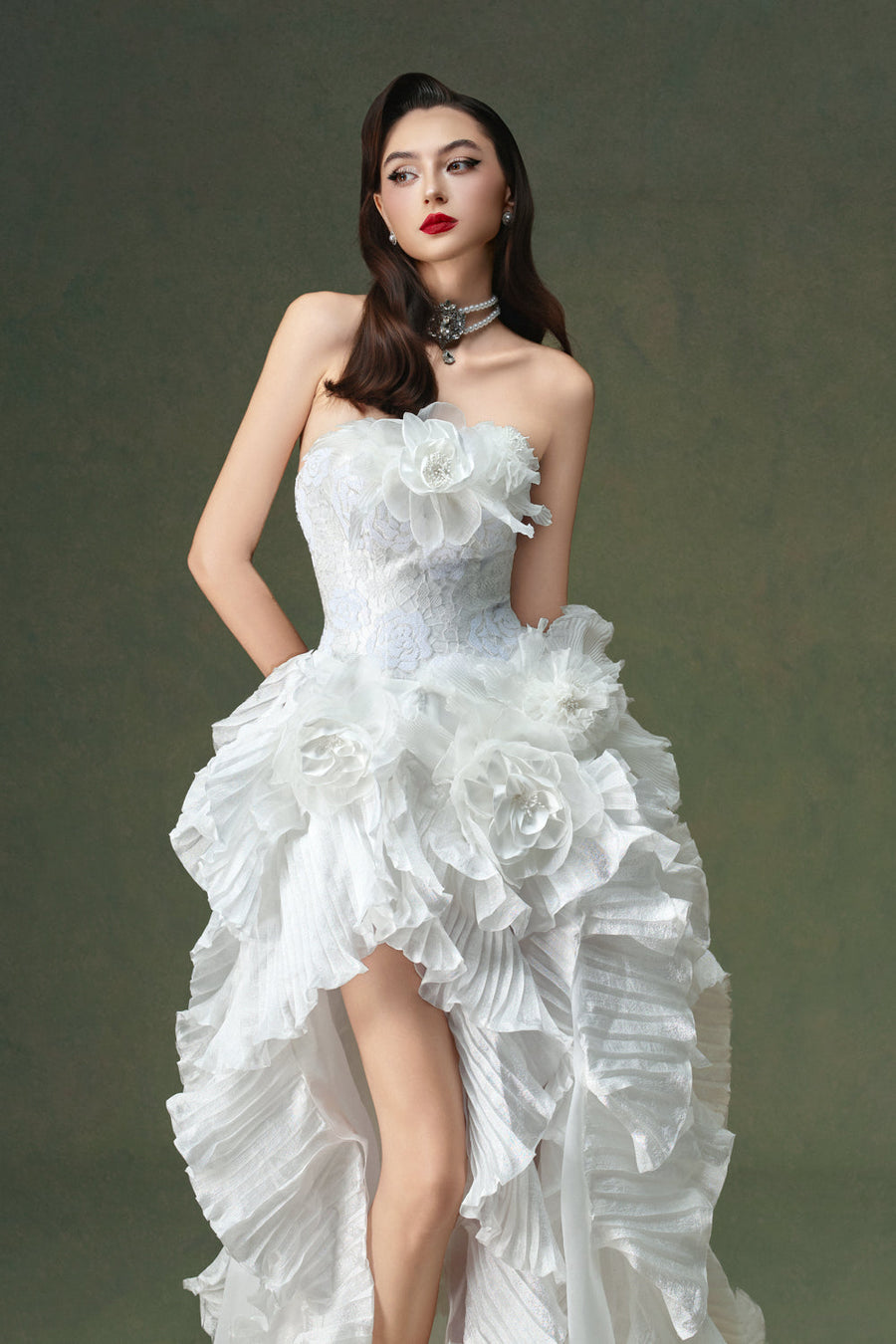 Everbloom Asymmetric Ruffle Maxi Dress 3