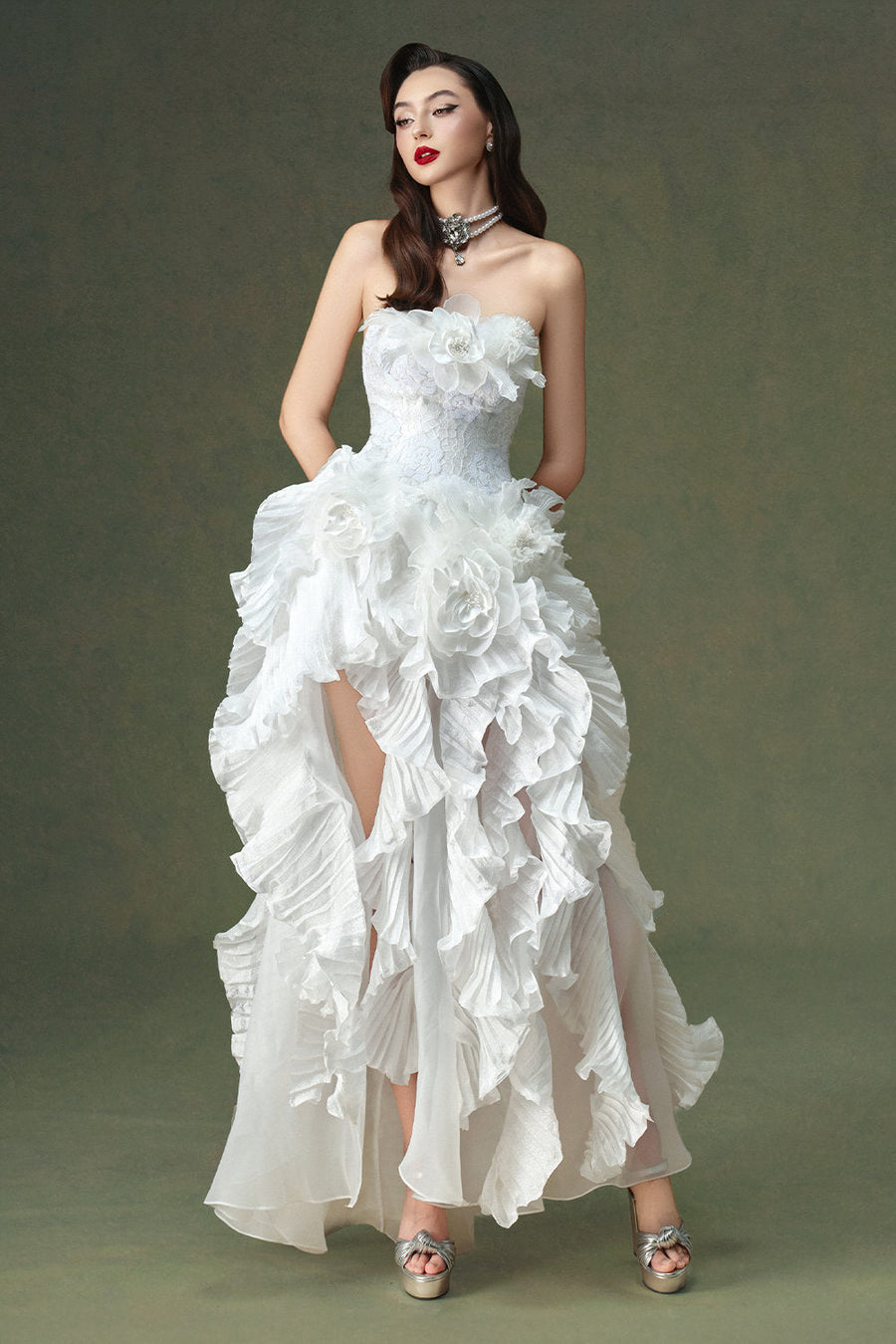 Everbloom Asymmetric Ruffle Maxi Dress 7