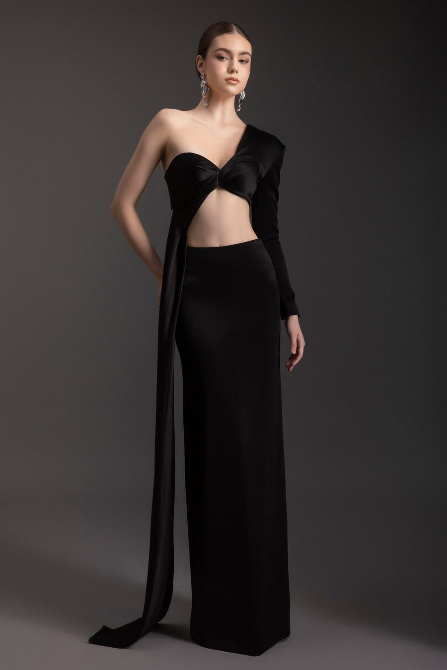 Evie One Shoulder Satin Set 1