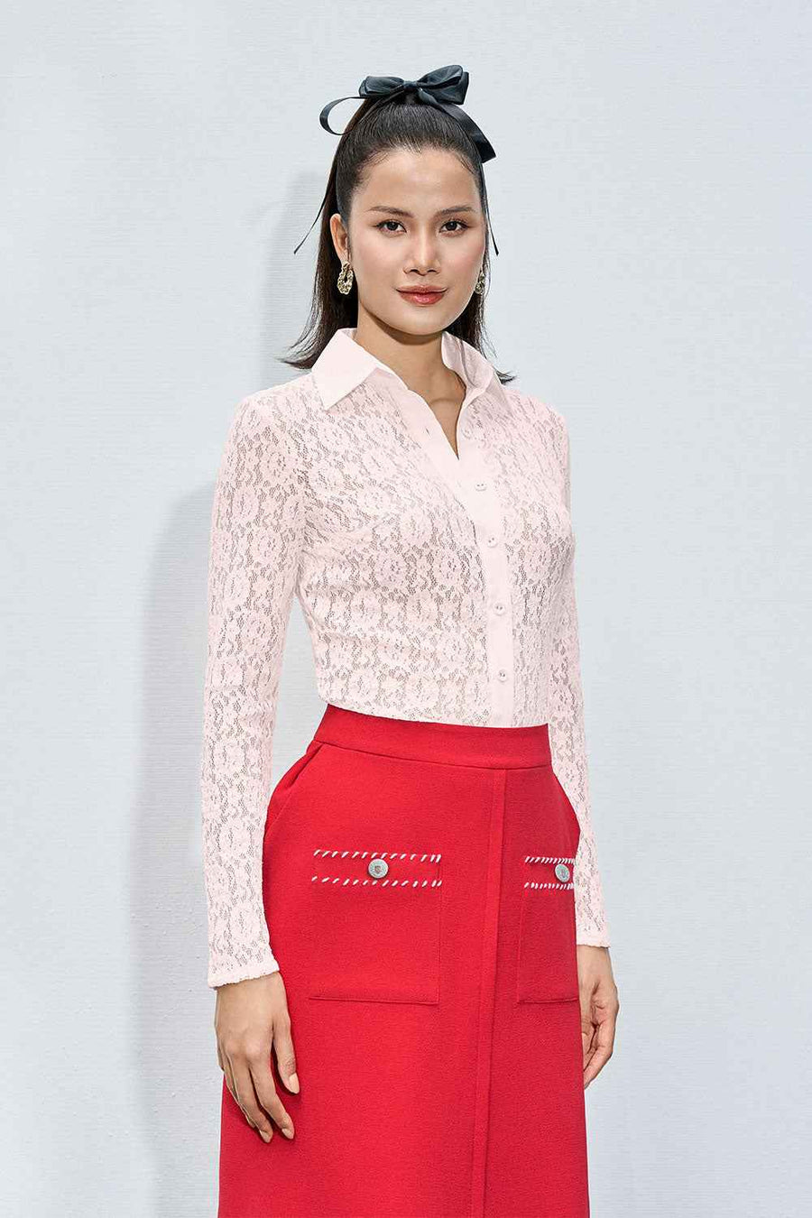 Jimena Sheath Patch Pocket Ponte di Roma Mini Skirt