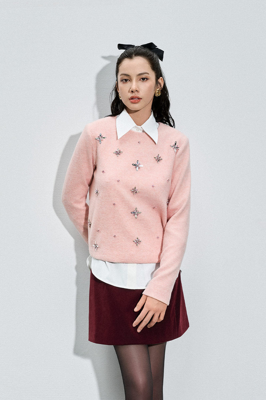 Carmen Straight Folded Collar Cotton Shirt 7