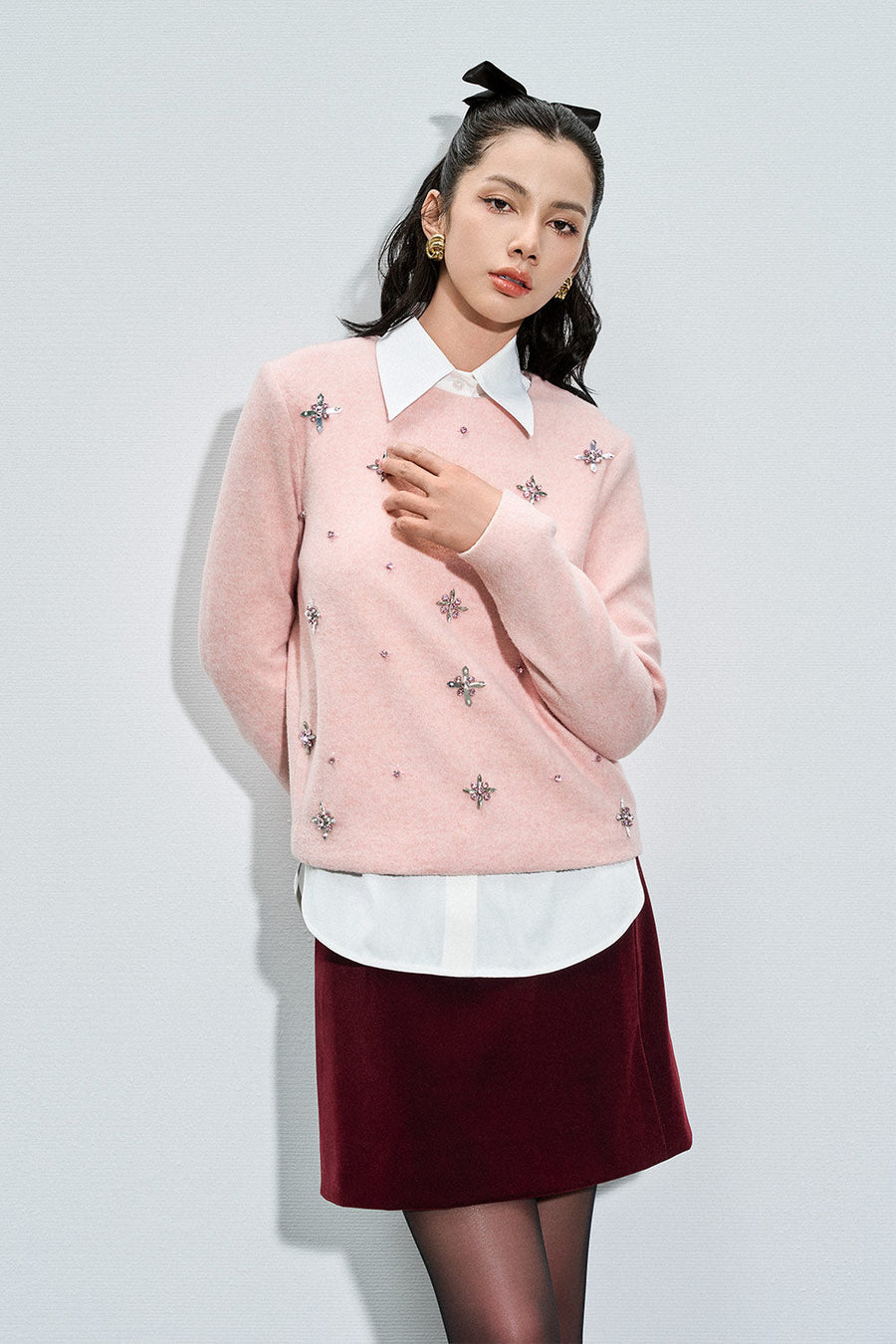 Rachel Straight Long Sleeved Wool Top 5
