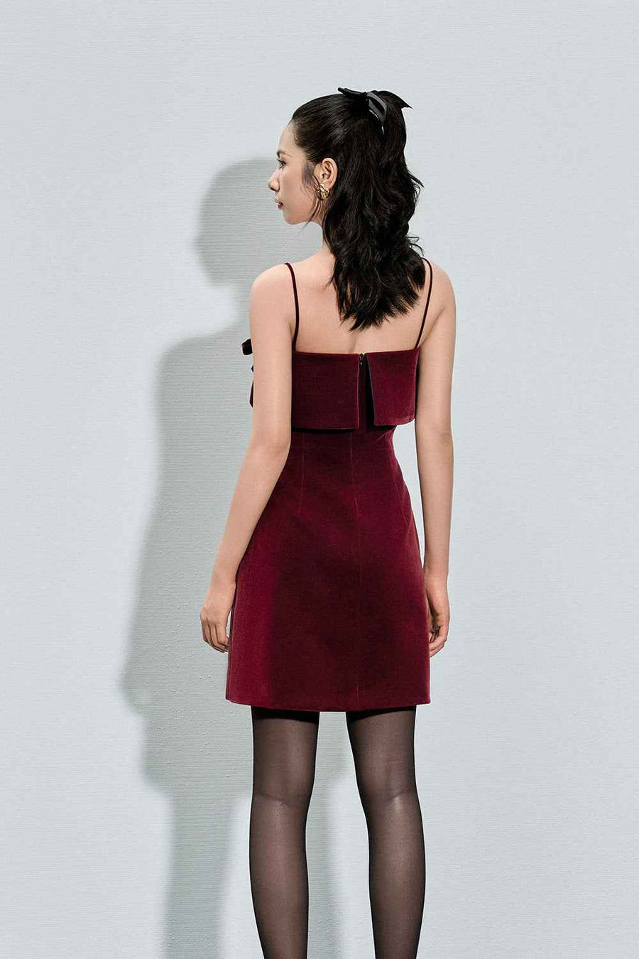 Cali A-line Camisole Velvet Mini Dress