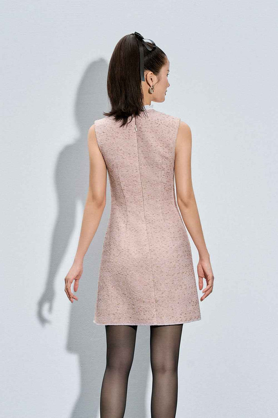 Bridget A-line Ruffle Collar Tweed Mini Dress