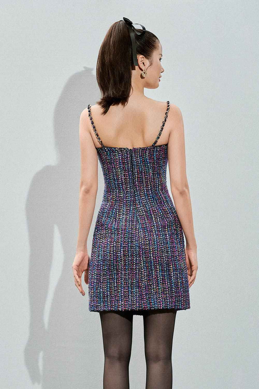 Jazlyn A-line Double Breasted Tweed Mini Dress
