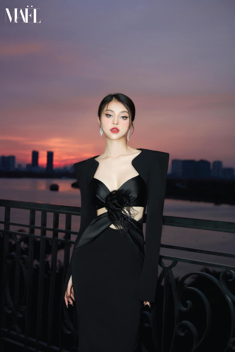 MAEL FEMME black rose dress MAEL FEMME