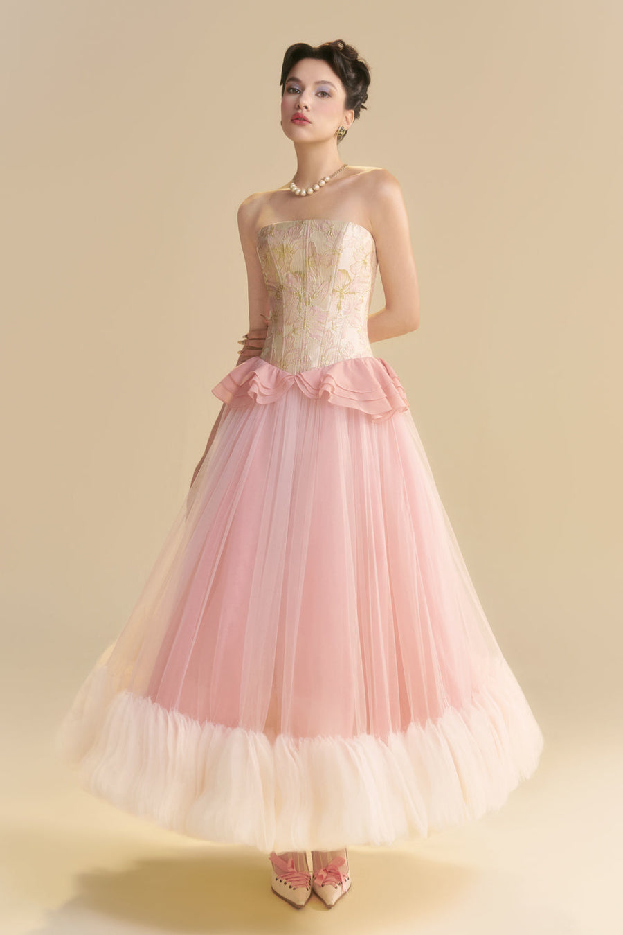 Floriade Straight Across Neck Ruffle Maxi Dress 7