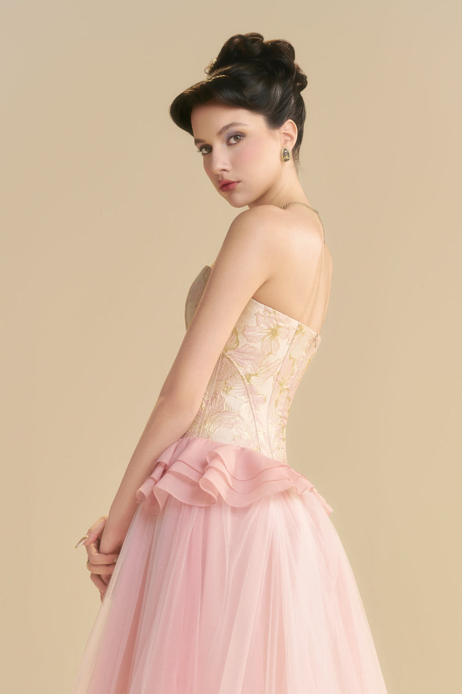 Floriade Straight Across Neck Ruffle Maxi Dress 5