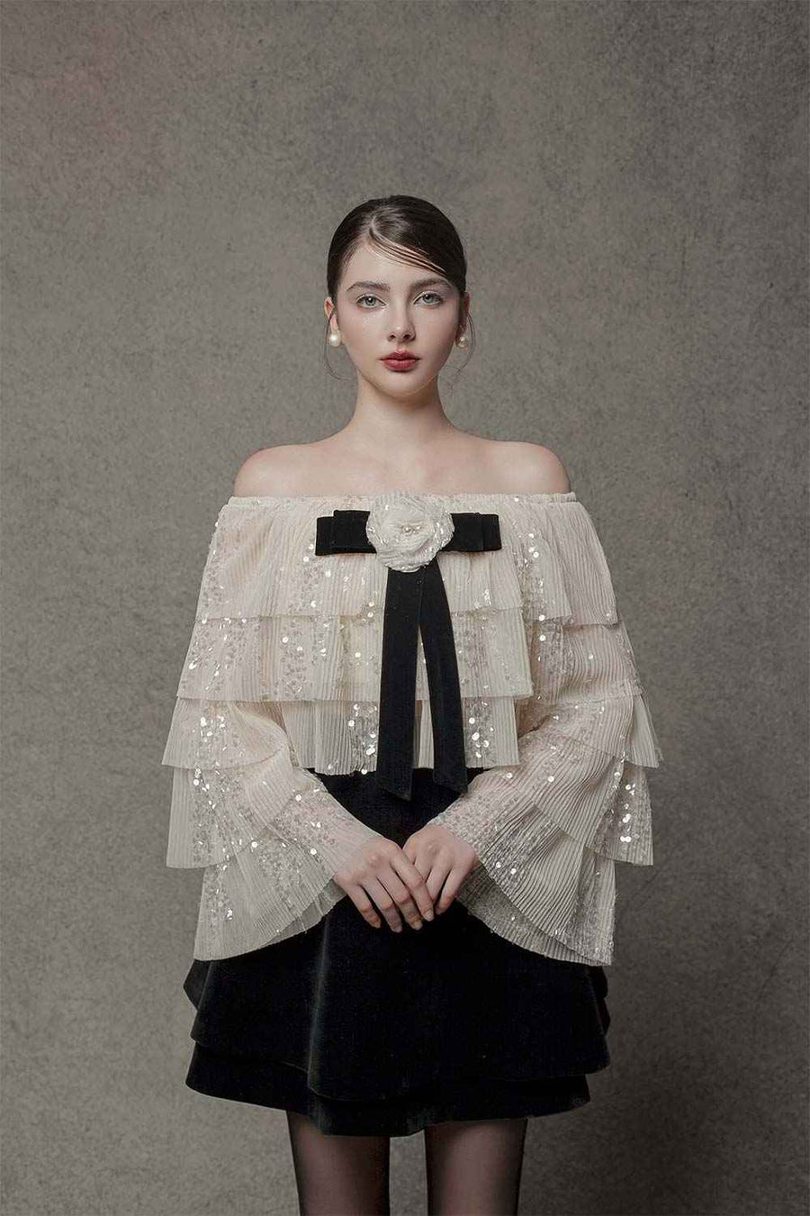 Freya Layered Flare Sleeved Tulle Top