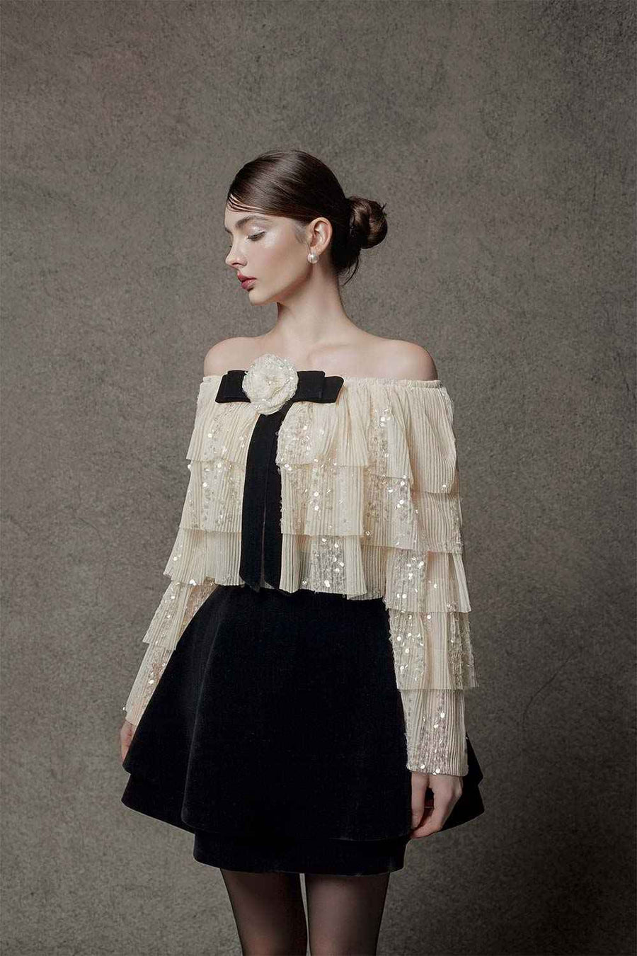 Freya Layered Flare Sleeved Tulle Top