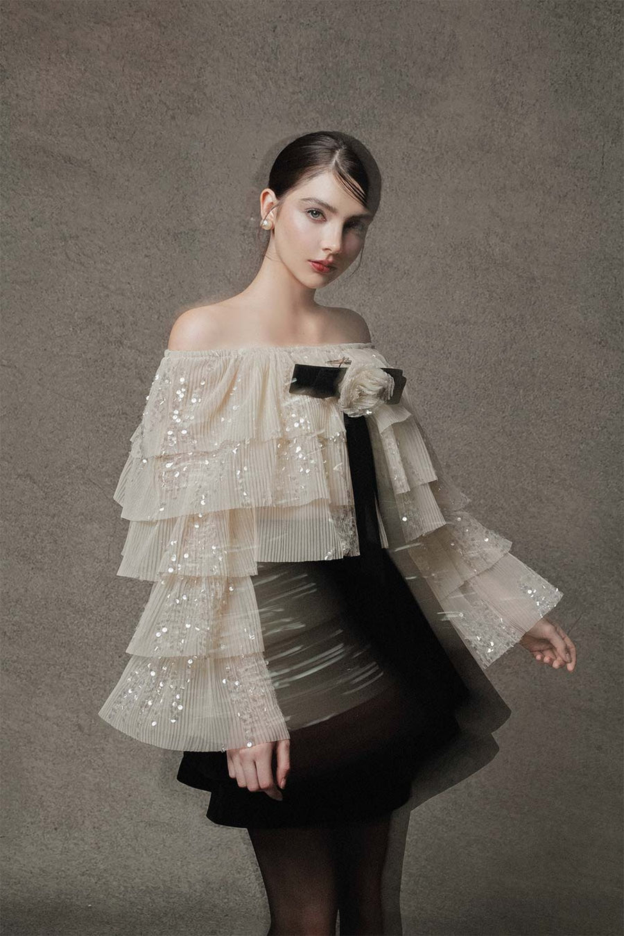 Freya Layered Flare Sleeved Tulle Top 4