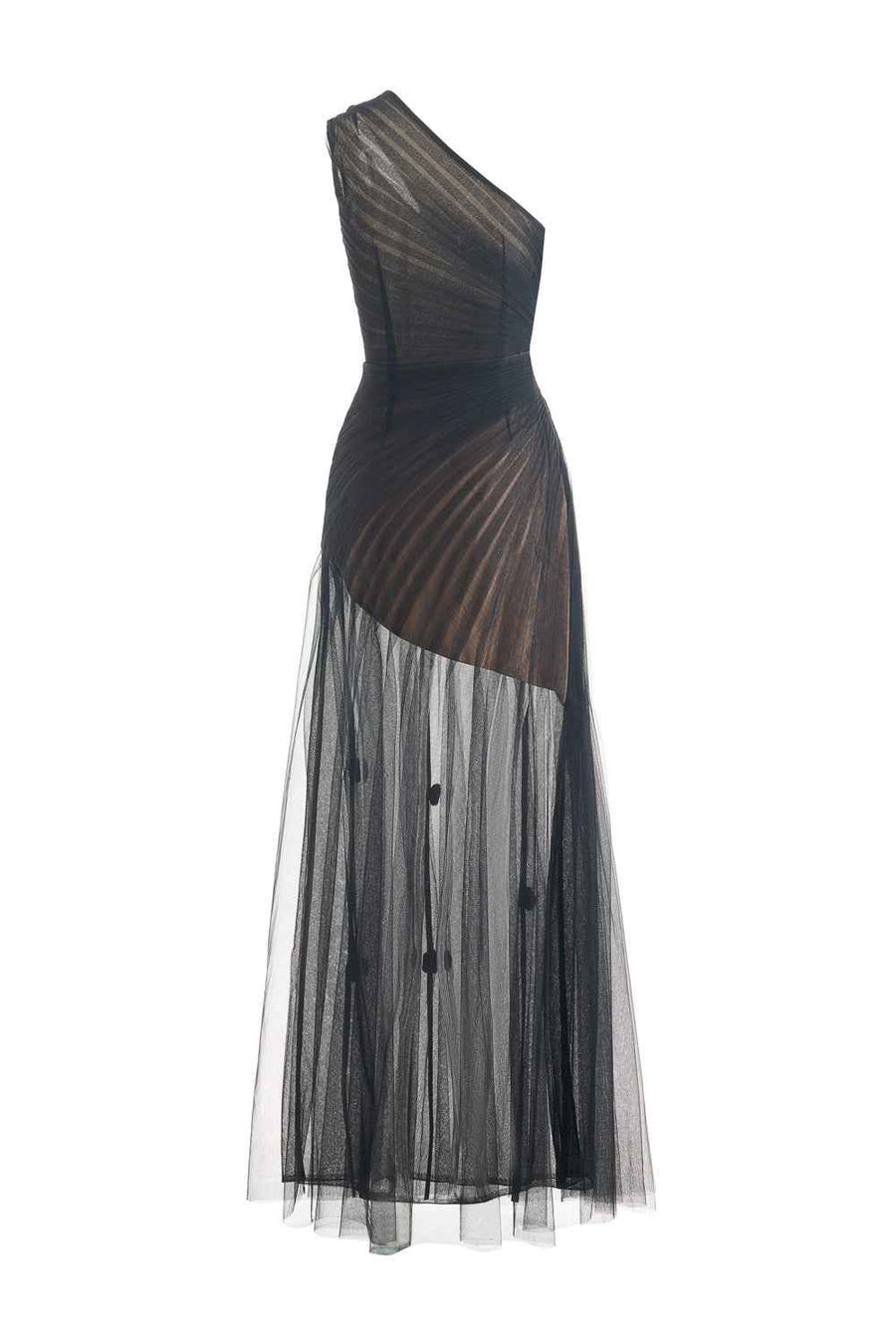 Makenna A-line One Shoulder Polyester Floor Length Dress