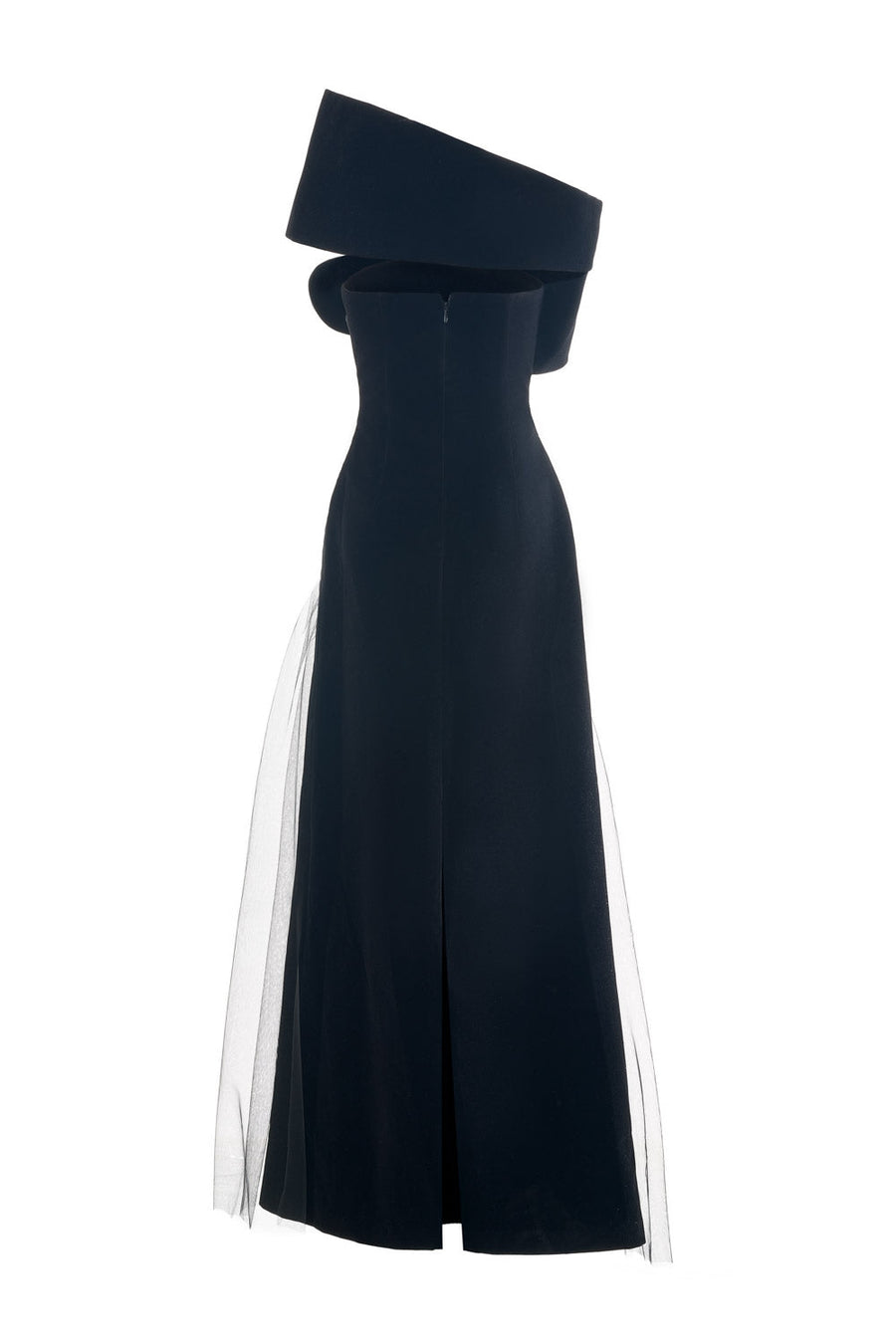 Lester A-line Side Pleated Polyester Floor Length Dress 6