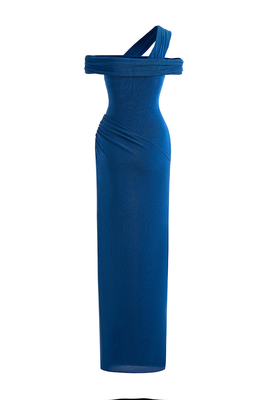 Plumeria Sheath Cold Shoulder Sleeved Elastic Cotton Floor Length Dress 8