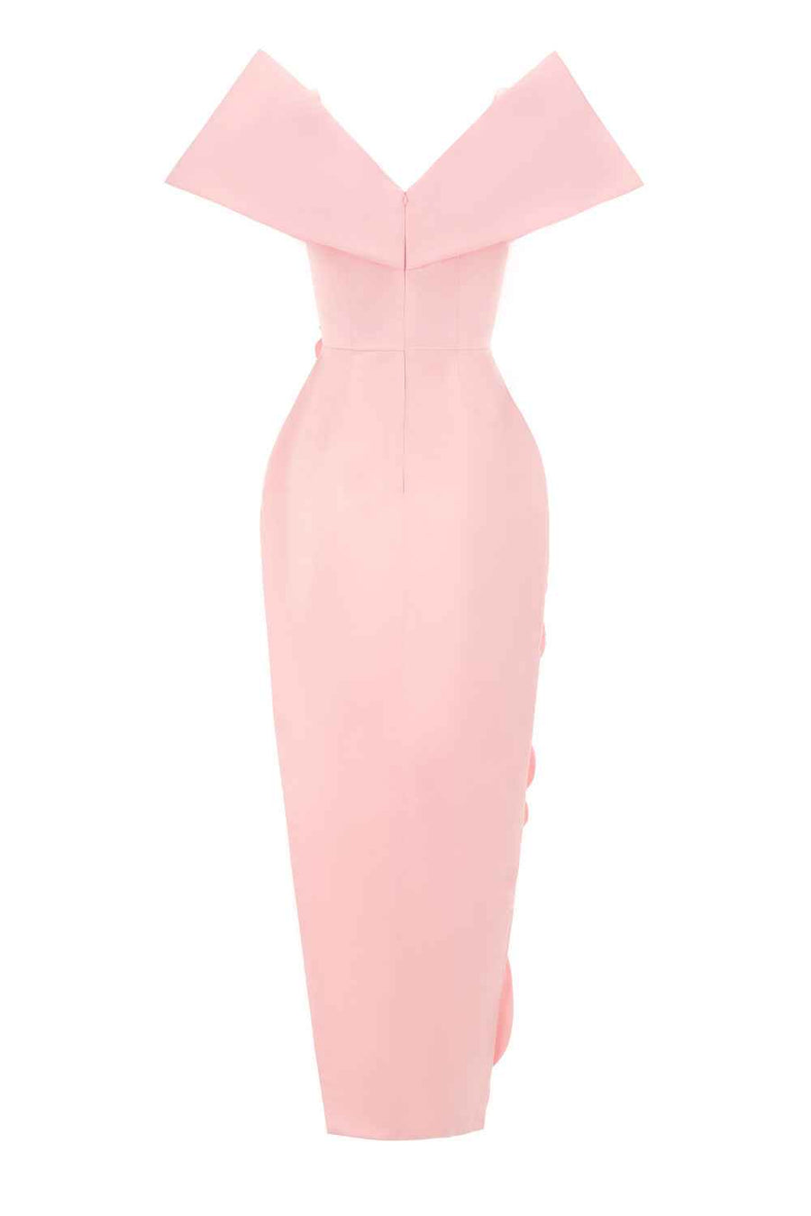 Glenn Slit Flower Applique Polyester Maxi Dress