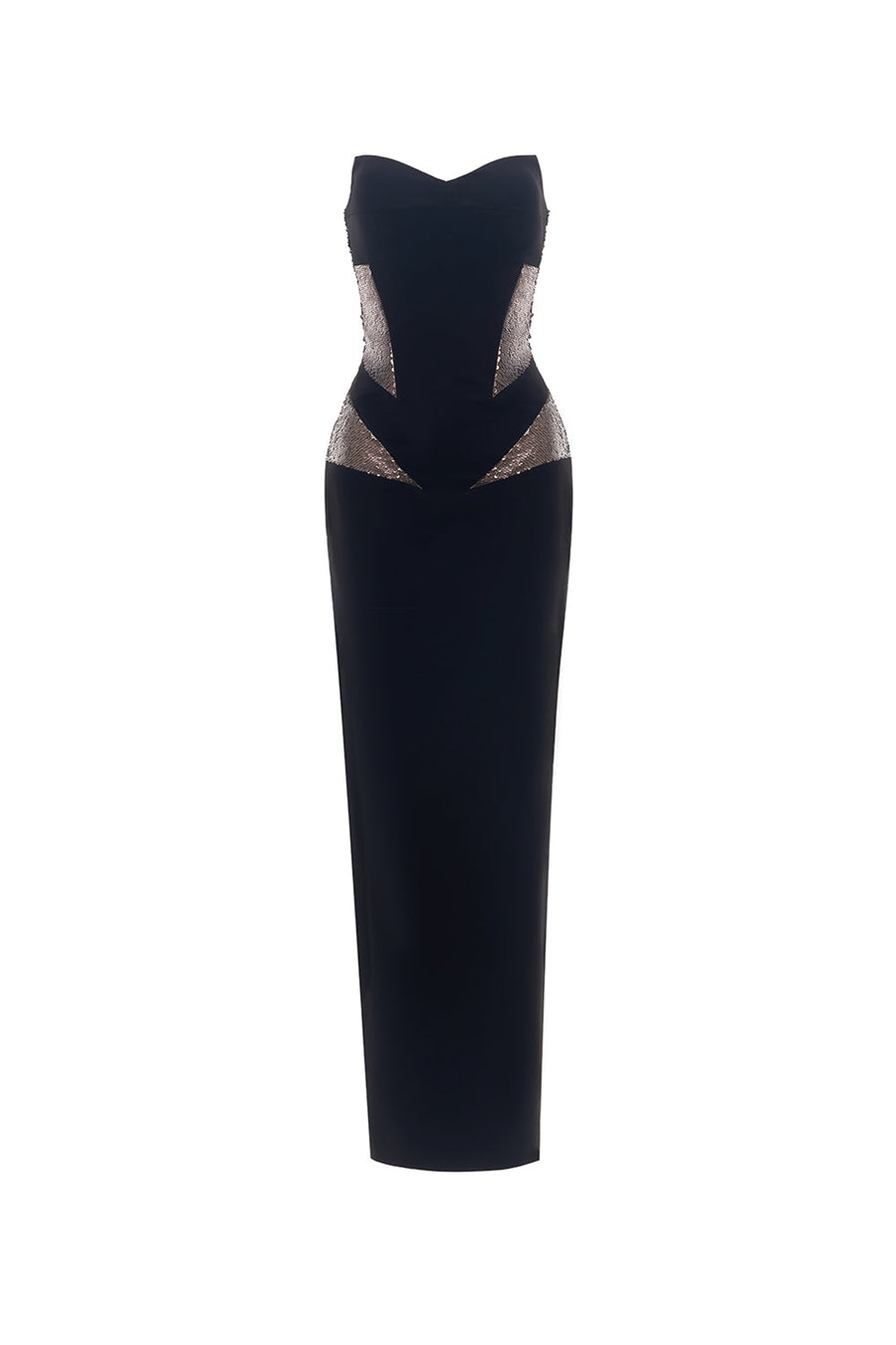 Reeta Trumpet Semi-Heart Neck Wool Cotton Midi Dress 1