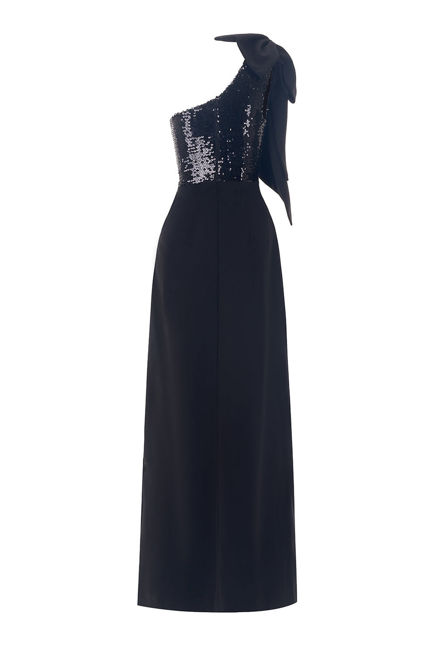 Porterville Slit One Shoulder Wool Cotton Floor Length Dress 3