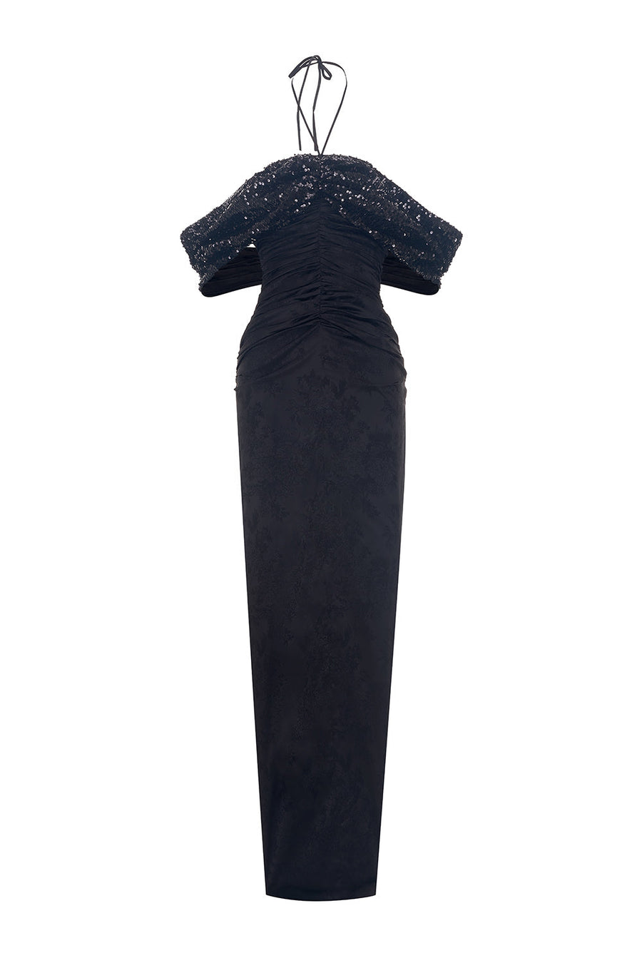 Tully Dres Sheath Gathered Silk Floor Length Dress 1