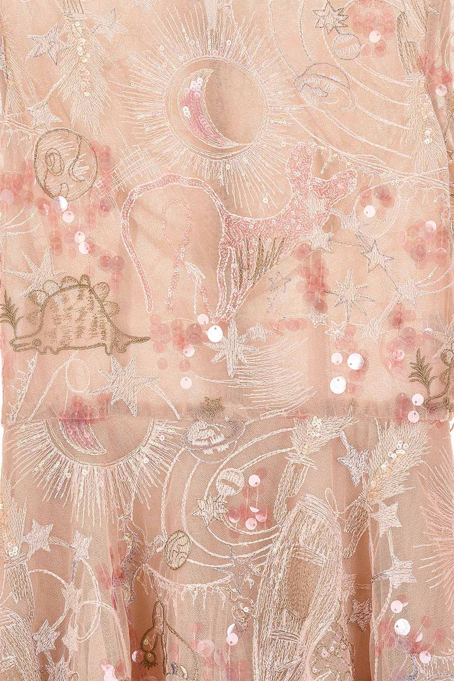 Tidal Whisper Pleated Long Sleeved Embroidered Lace Mini Dress Mini Dress CHYMEOCHY