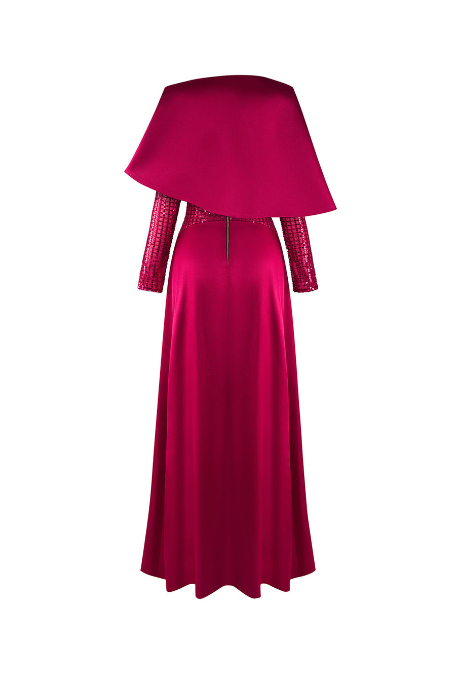 Fleuris Cropped Pleated Satin Cape Cape Calista de Minh Thanh