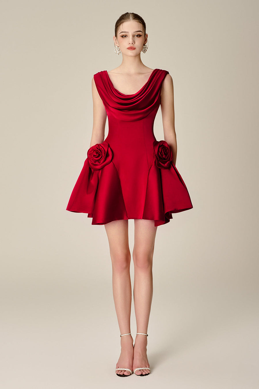 Herslay Flared Cowl Neck Silk Mini Dress Mini Dress NHAT VY