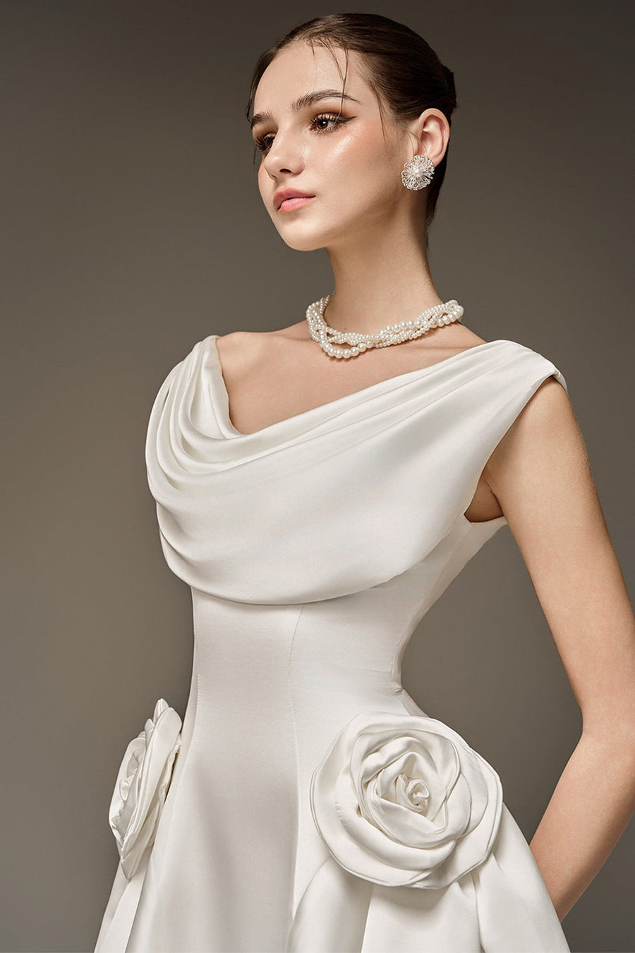 Herslay Flared Cowl Neck Silk Mini Dress Mini Dress NHAT VY