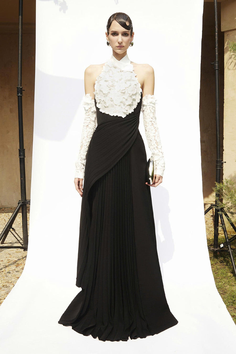 Hamilton Halter Neck Pleated Maxi Dress 11