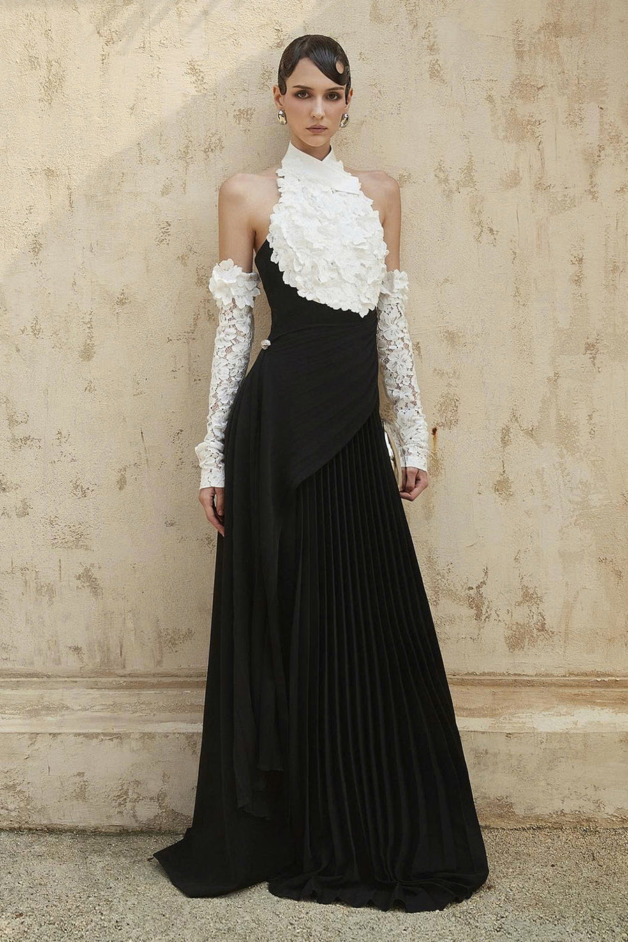 Hamilton Halter Neck Pleated Maxi Dress 8