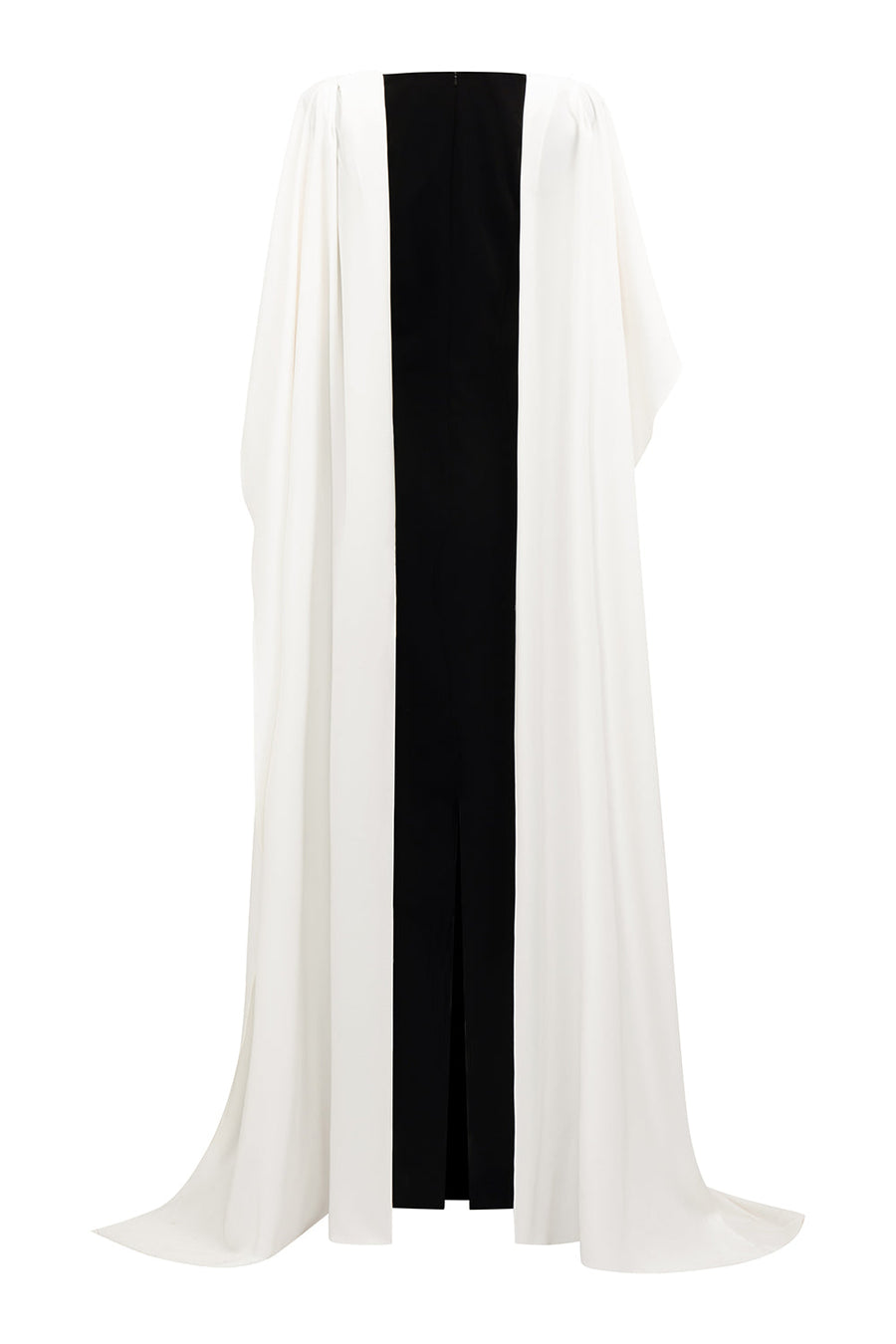 Autumn Cape V-Neck Crepe Floor Length Dress Gown Dress I.H.F Atelier