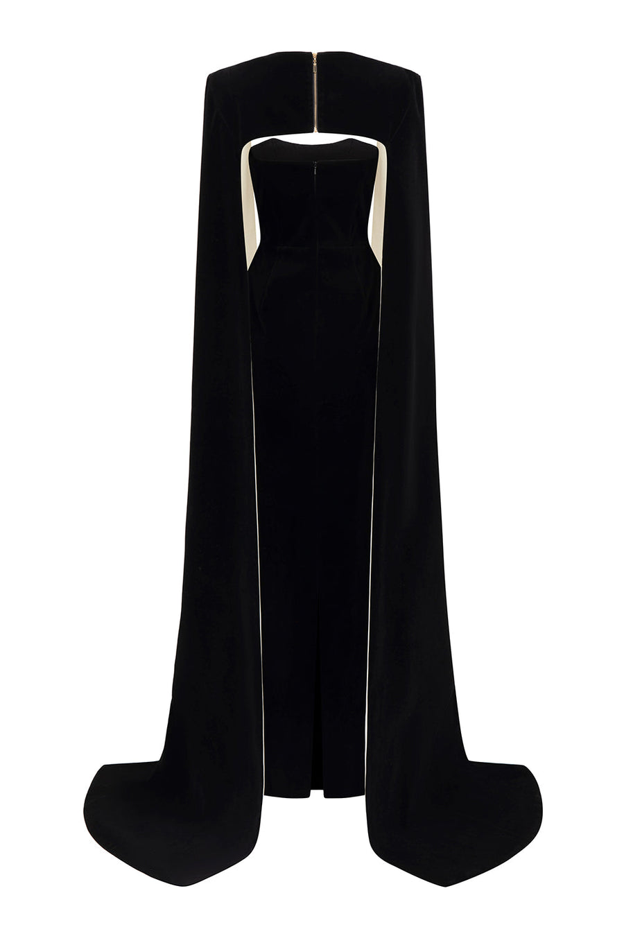 Kallie Sheath Cape Sleeved Velvet Floor Length Dress Gown Dress I.H.F Atelier