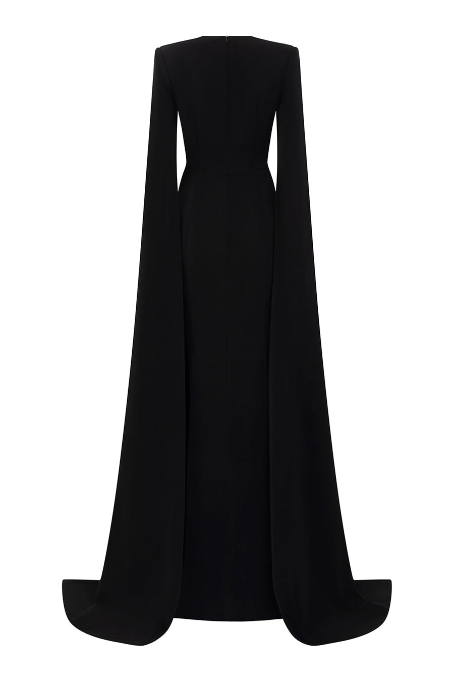 Eleanor Trumpet Hanging Sleeved Silk Crepe Floor Length Dress Gown Dress I.H.F Atelier