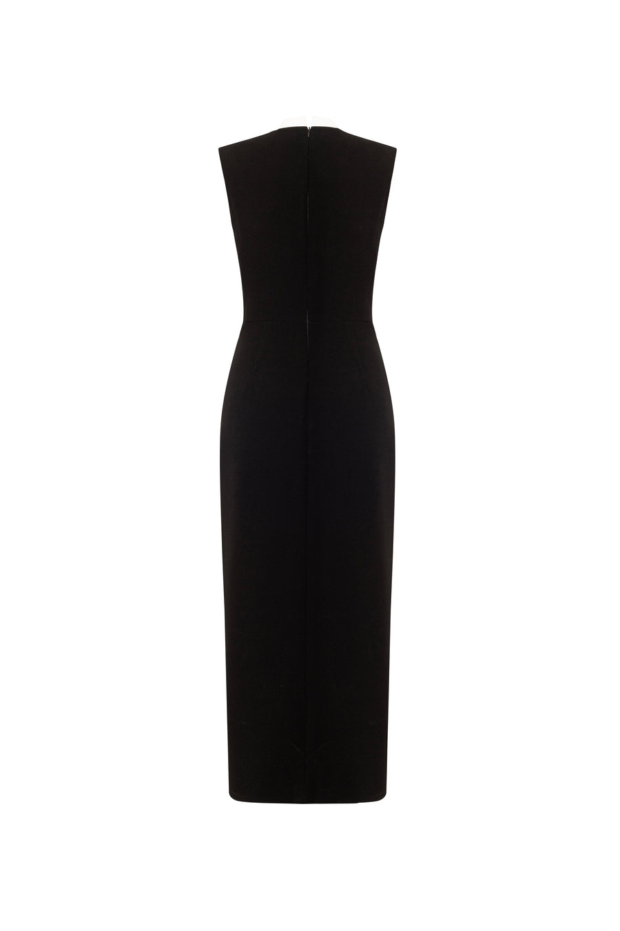 Vincent Sheath Front Slit Silk Crepe Midi Dress 3