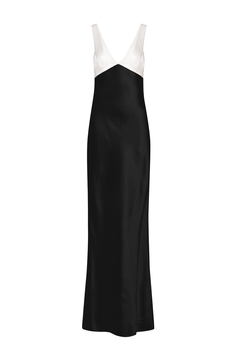 Massena Sheath V-Neck Sateen Maxi Dress 1