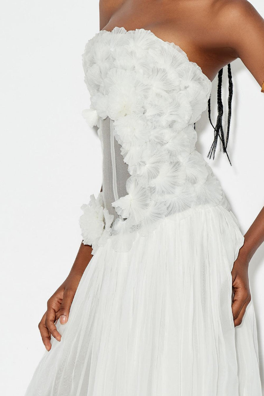 Lagerstroemia Strapless Gathered Chiffon Maxi Dress Gown Dress DAS LA VIE